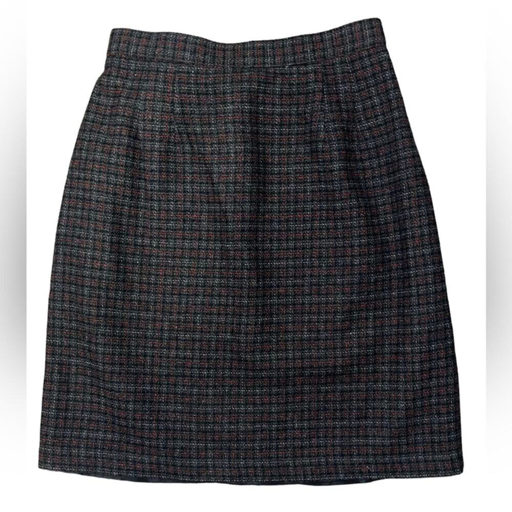 Mini Plaid Wool Polyester Red Gray Black Mini Skirt VTG Womens Size 6 Schoolgirl
